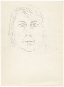 Self-portrait, pencil on paper, 12 x 9 inches, marked 3-04