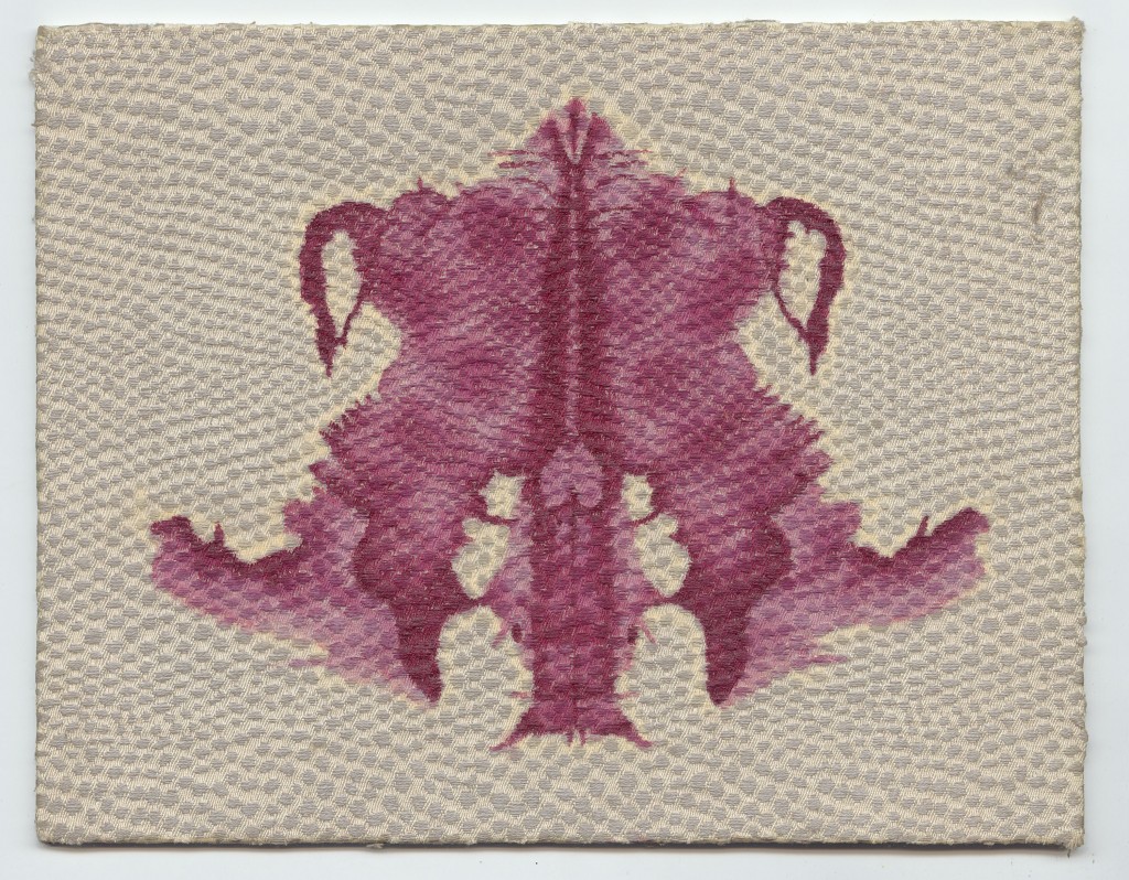 101b. Acrylic on textured, patterned fabric panel, 7 x 9 inches, signed B. Sullivan 1993 on back