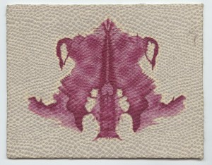 10c Acrylic on textured, patterned fabric panel, 7 x 9 inches, signed B. Sullivan 1993 on back